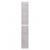 Пенал подвесной/напольный Dreja SLIM 99.0505, 30 см, универсальный, 2 дверцы, 4 стеклянные полки, белый глянец, бетон