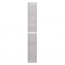 Пенал подвесной/напольный Dreja SLIM 99.0505, 30 см, универсальный, 2 дверцы, 4 стеклянные полки, белый глянец, бетон