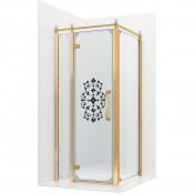 Душевой уголок Ambassador Royal 18015307-L 100х100х200 золото/прозрачное с рисунком