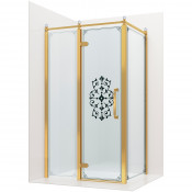 Душевой уголок Ambassador Royal 18015310-L 120х80х200 золото/прозрачное с рисунком