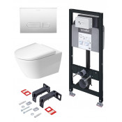 Подвесной унитаз с инсталляцией комплект Duravit SET D-NEO 45770900A1+WD1020+WD6016+WD5001021