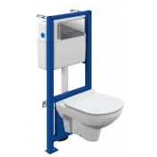 Подвесной унитаз с инсталляцией Cersanit City CO DPL EO slim 64121 хром