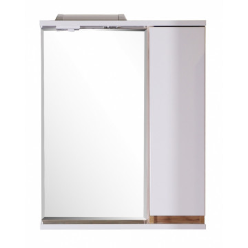 Зеркальный шкаф АСБ-Мебель Марко 10716 60 с подсветкой белый/дуб золотой
