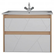 Тумба под раковину АСБ-Мебель Диана 12025 75 подвесная белый/дуб янтарный