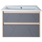 Тумба под раковину АСБ-Мебель Диана 12026 75 подвесная серый/дуб янтарный