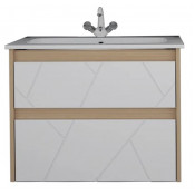 Тумба под раковину АСБ-Мебель Диана 12027 60 подвесная белый/дуб янтарный
