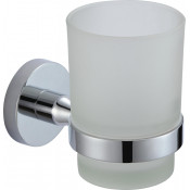 Стакан для зубных щеток Savol S-008758 с настенным держателем хром/белый