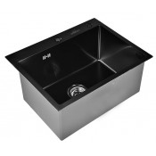 Мойка кухонная Wisent WS35848B с дозатором 405B, сифоном GER010 графит/черный