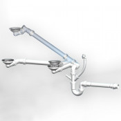 Сифон двойной для кухонной мойки Санпласт Садко 0641-11-24