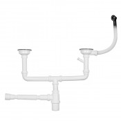 Сифон двойной для кухонной мойки Wisent GER011