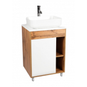 Тумба под раковину Viant Бостон VBOS56N-T1ST напольная дуб вотан/белый