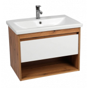 Тумба под раковину Viant Бостон VBOS80CO-T1YP подвесная дуб вотан/белый