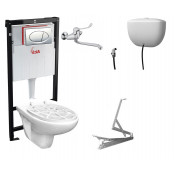 Видуар подвесной с инсталляцией, педалью, смесителем, бачком для раствора