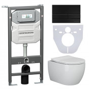 Комплект унитаза с инсталляцией Ceramica Nova Play CN3001_1002B_1000 с черной клавишей смыва