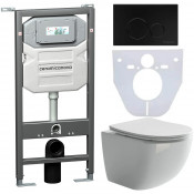 Комплект унитаза с инсталляцией Ceramica Nova Forma CN3009_1001B_1000 с черной клавишей смыва