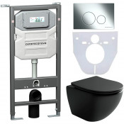 Комплект унитаза с инсталляцией Ceramica Nova Metropol CN4002MB_1001CH_1000 с клавишей смыва