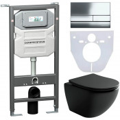 Комплект унитаза с инсталляцией Ceramica Nova Metropol CN4002MB_1002CH_1000 с клавишей смыва