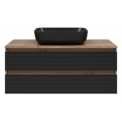 Тумба под раковину Brevita Dakota DAK-09100-19/02-2Я дуб галифакс олово/черный кварц