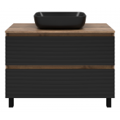 Тумба под раковину Brevita Dakota DAK-07100-19/02-2Я дуб галифакс олово/черный кварц