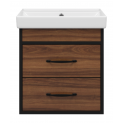 Тумба с раковиной Misty Кедр 50 УТ000014437 черный/орех