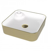 Раковина накладная Bien Flame FALG04302FD1G2000 42.5x42.5 золото/белый