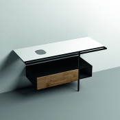 Консоль под раковину Kerasan Thelma 9323k6 140х74 белый матовый/черный матовый