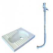 Чаша Генуя керамика без комплекта Rosa Вн УнБ43 с краном смывным КРС-20-05 с мет. трубой без вентиля