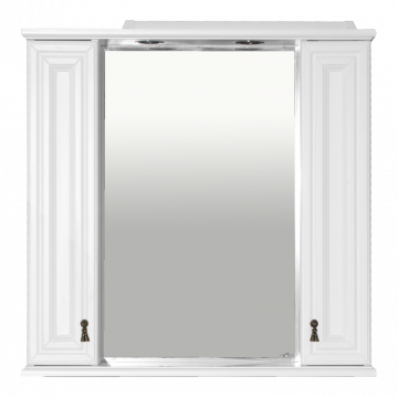 Зеркальный шкаф Misty Лувр 85 П-Лвр03085-0112Я с 2-мя шкафчиками белый