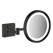 Зеркало косметическое Hansgrohe AddStoris 41790670 с LED подсветкой черный матовый