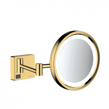 Зеркало косметическое Hansgrohe AddStoris 41790990 с LED подсветкой полированное золото
