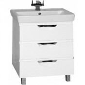 Тумба Misty Жасмин 70 с 3 ящиками белая эмаль с доводчиками