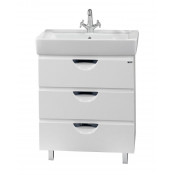 Тумба Misty Жасмин 60 с 3 ящиками  белая эмаль с доводчиками