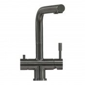 Смеситель для кухни Seaman Eco Venice SSN-1068-GL (Gun Light) - сталь сатин, PVD, Светлое оружие, двухканальный