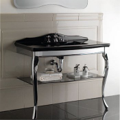 Раковина с консолью Devon&Devon Jacqueline DEJACQNMACR хром/черный мрамор