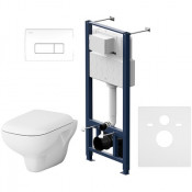 Унитаз подвесной с инсталляцией Am.Pm Awe IS48001.111700 с сиденьем и клавишей