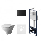 Унитаз подвесной с инсталляцией Am.Pm Gem IS47038.901700 с сиденьем и клавишей