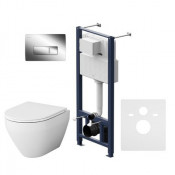 Унитаз подвесной с инсталляцией Am.Pm Gem IS48051.901700 с сиденьем и клавишей