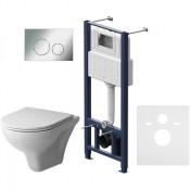 Унитаз подвесной с инсталляцией Am.Pm Gem IS49031.901700 с сиденьем и клавишей