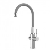 Смеситель Lemark Expert LM5083S-Gray для кухни с гибким изливом и подключением к фильтру
