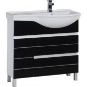 Тумба под раковину Aquanet Доминика 177269 90 правая черный/белый