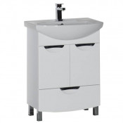 Тумба под раковину Aquanet Парма 65 182684 белая (1 ящик 2 дверцы)