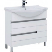 Тумба с раковиной Aquanet Доминика 241325 90 левая белый