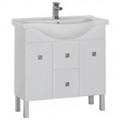 Тумба под раковину Aquanet Стайл 85 181502 белая (2 дверцы 2 ящика)