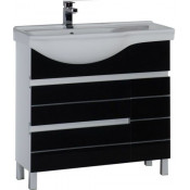 Тумба под раковину Aquanet Доминика 181967 90 левая черный/белый