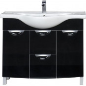 Тумба под раковину Aquanet Асти 178240 105 с бельевой корзиной черный