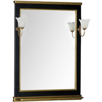Зеркало Aquanet Валенса 180292 70x100 черный краколет/золото