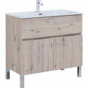 Тумба под раковину Aquanet Алвита New 303912 90 дуб веллингтон/белый