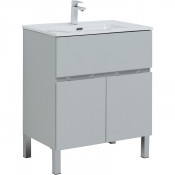 Тумба с раковиной Aquanet Алвита New 303899/284027 70 серый