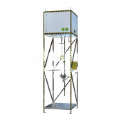 Аварийная кабина самопомощи SFA-A0120: открытая, бак с запасом воды, уровень воды