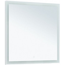 Зеркало Aquanet Гласс 274016 80x80 с подсветкой белый глянец